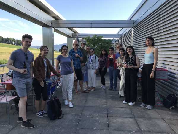 Group pictures on the rooftop terrace