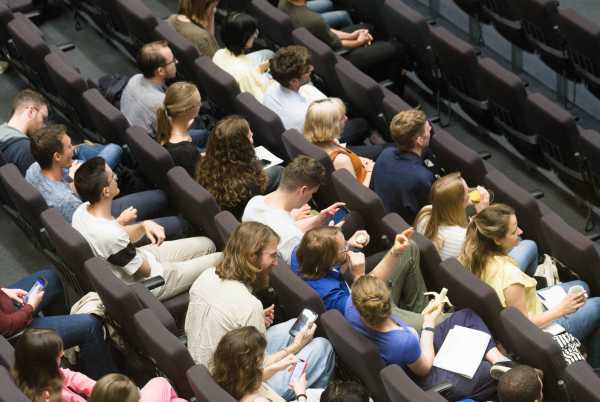 Audience in Audi Max seen from above