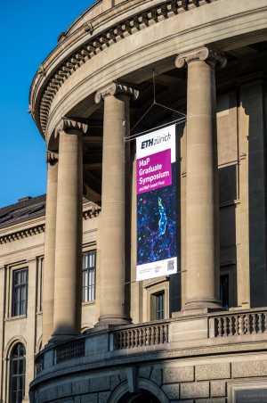 Symposium anner outside ETH main building